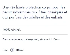 Lait minéral solaire très haute protection spf 50+ Avène - tube de 100 ml