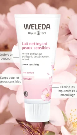 Lait nettoyant confort à l'amande Weleda - tube de 75 ml
