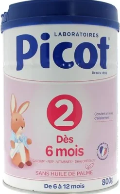 Lait poudre 2ème âge standard Picot - boite de 800g