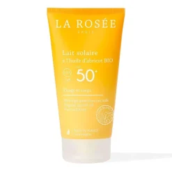 Lait solaire SPF50+ à l'huile d'abricot bio La Rosée – tube 150 ml