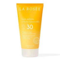 Lait solaire SPF30 à l'huile d'abricot bio La Rosée - tube de 150ml