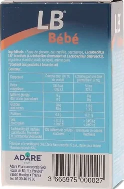 LB Bébé sirop Adare - flacon de 10 ml