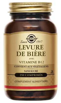 Levure de Bière avec Vitamine B12 Solgar - boîte de 250 comprimés