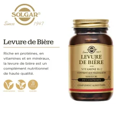 Levure de Bière avec Vitamine B12 Solgar - boîte de 250 comprimés