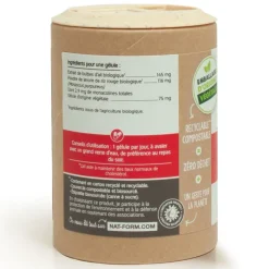 Levure de riz rouge Ail bio Ecoresponsable Nat&Form - boîte de 200 gélules