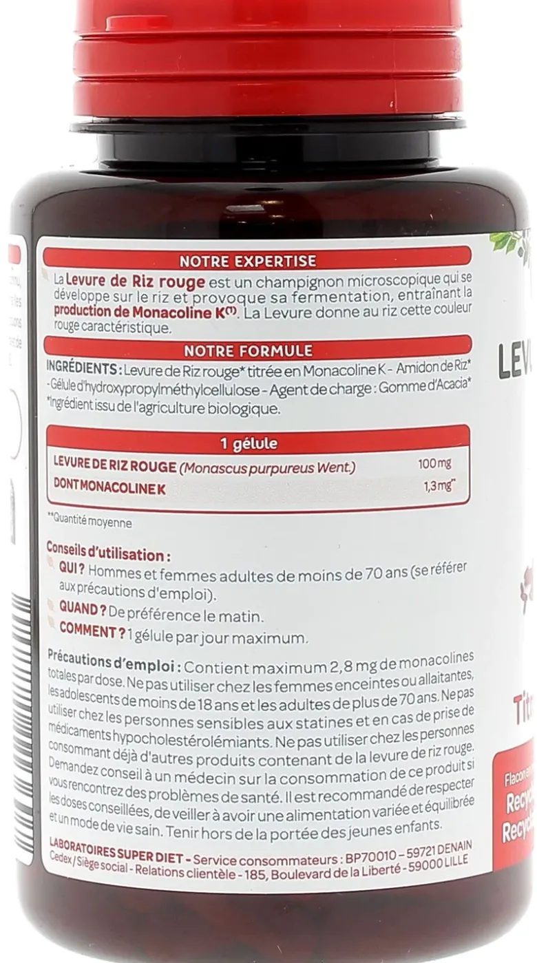 Levure de riz rouge bio Super Diet