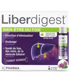 Liberdigest bien-être du foie 3C Pharma - boite de 10 doses de 15ml