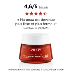 LiftActiv Crème Collagen Specialist nuit Vichy - pot de 50 ml