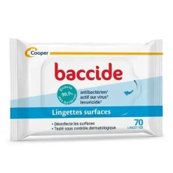 Lingette désinfectante surface Baccide - sachet de 70 lingettes