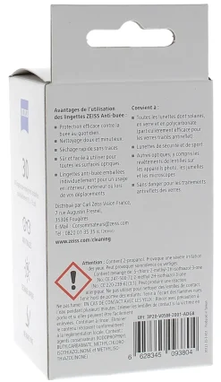 Lingettes antibuée pour lunettes Zeiss - boîte de 30 lingettes