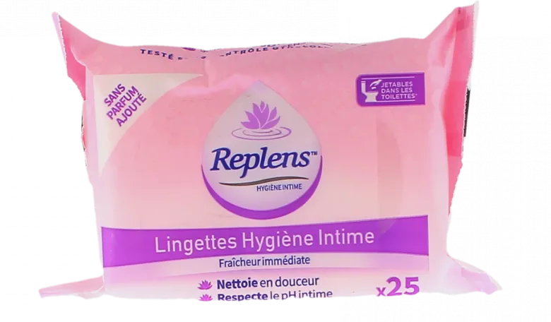 Lingettes hygiène intime Replens - sachet de 25 lingettes
