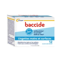Lingettes mains et surfaces Baccide - boîte de 12 sachets individuels