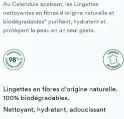 Lingettes nettoyantes douces bébé Klorane - paquet de 70 lingettes