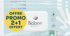 Lingettes Pure Water Biolane - lot de 3 x 60 lingettes