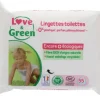 Lingettes toilettes sans parfum Love & Green - paquet de 55 lingettes