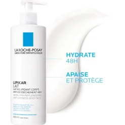 Lipikar Lait relipidant corps anti-dessèchement 48H La Roche-Posay - flacon de 400 ml