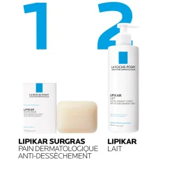 Lipikar surgras pain physiologique anti-dessèchement La Roche-Posay - Pain 150 g