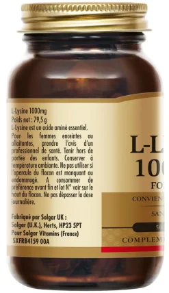 L-Lysine 1000 mg Solgar - pot de 50 comprimés