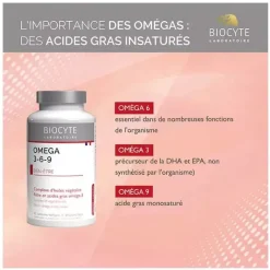 Longevity Omega 3-6-9 Biocyte - boîte de 60 capsules micro-encapsulés