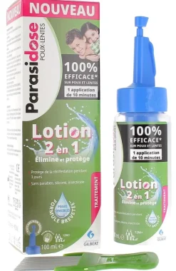 Lotion 2 en 1 poux et lentes Parasidose - flacon de 100ml