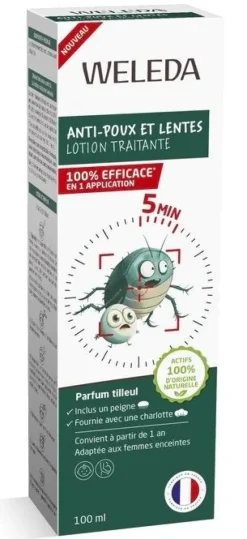 Lotion traitant anti-poux et lentes Weleda - flacon de 100ml