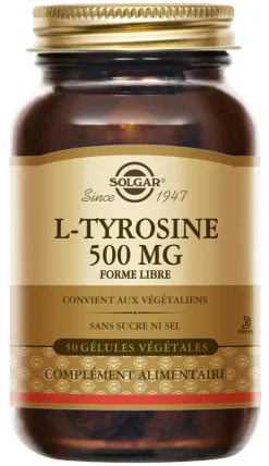 L-Tyrosine 500mg Solgar - pot de 50 gélules