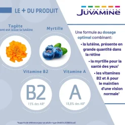 Lutéine Myrtille Santé des yeux Juvamine - boîte de 40 comprimés