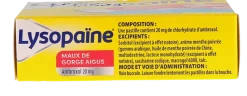 Lysopaïne sans sucre maux de gorge aigus menthe 20 mg – 18 pastilles