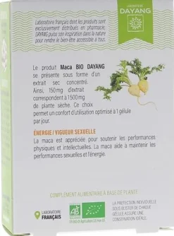 Maca bio vigueur sexuelle et énergie Dayang - boîte de 15 gélules végétales
