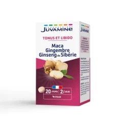 Maca Gingembre Ginseng Tonifiant sexuel Juvamine – 40 comprimés
