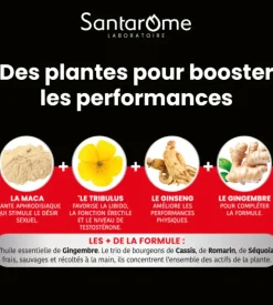 Maca 1500 Tribulus Ginseng Gingembre Santarôme – 30 comprimés