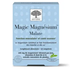 Magic magnésium malate New Nordic - boite de 60 comprimés