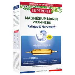 Magnésium marin et vitamine B6 Super Diet - boite de 20 ampoules de 10ml