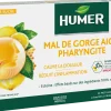 Mal de gorge aigu pharyngite arôme miel citron Humer - boîte de 20 pastilles