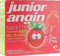 Mal de gorge pour enfants Junior-angin – 8 sucettes