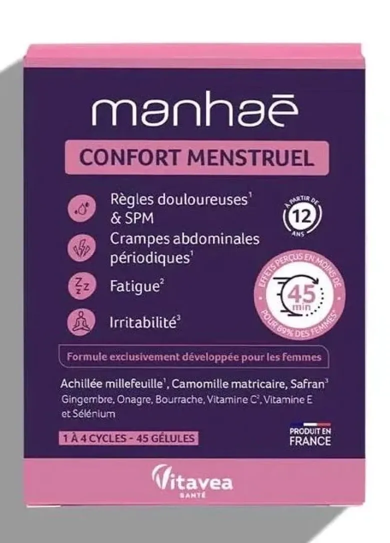 Manhaé Confort menstruel Vitavea - boite de 45 gélules