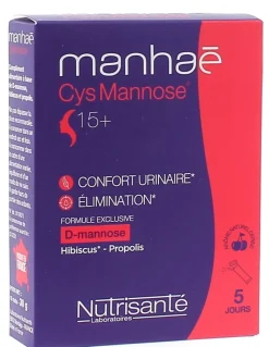 Manhaé Cys Mannose Nutrisanté - 10 sticks de 30 g