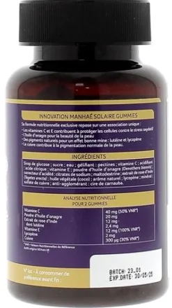 Manhaé Solaire Vitavea - pot de 60 gummies