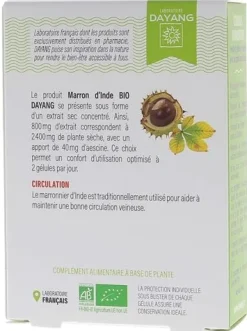 Marron d'Inde Bio circulation sanguine Dayang - boîte de 30 gélules