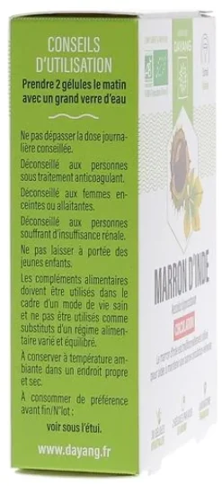 Marron d'Inde Bio circulation sanguine Dayang - boîte de 30 gélules