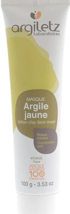Masque argile jaune peaux mixtes prête à l'emploi Argiletz - tube de 100 g