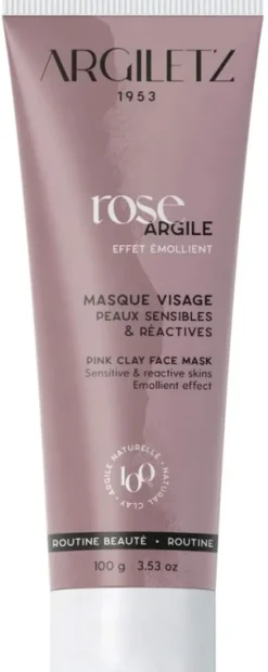 Masque argile rose peaux sensibles prête à l'emploi Argiletz - tube de 100 g
