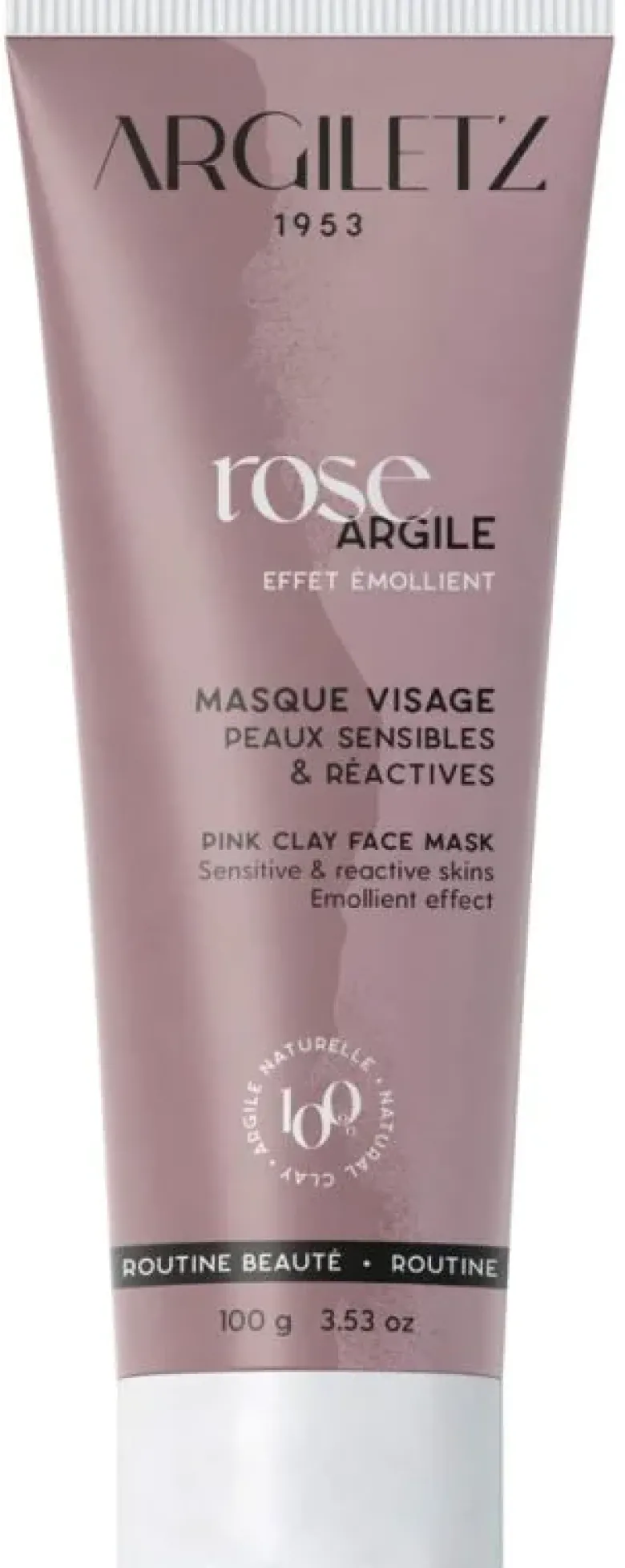 Masque argile rose peaux sensibles prête à l'emploi Argiletz - tube de 100 g