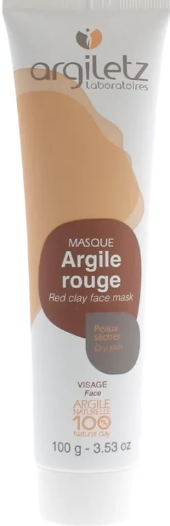 Masque argile rouge peaux sèches prête à l'emploi Argiletz - tube de 100 g