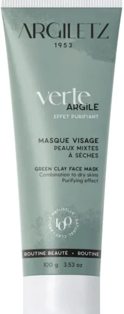 Masque argile verte peaux grasses prête à l'emploi Argiletz - tube de 100 g