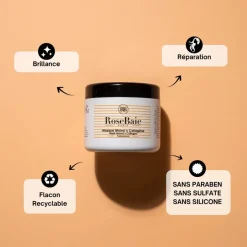 Masque au monoï et au collagène RoseBaie - pot de 500ml