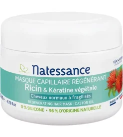 Masque capillaire régénérant ricin Natessance - pot de 200ml