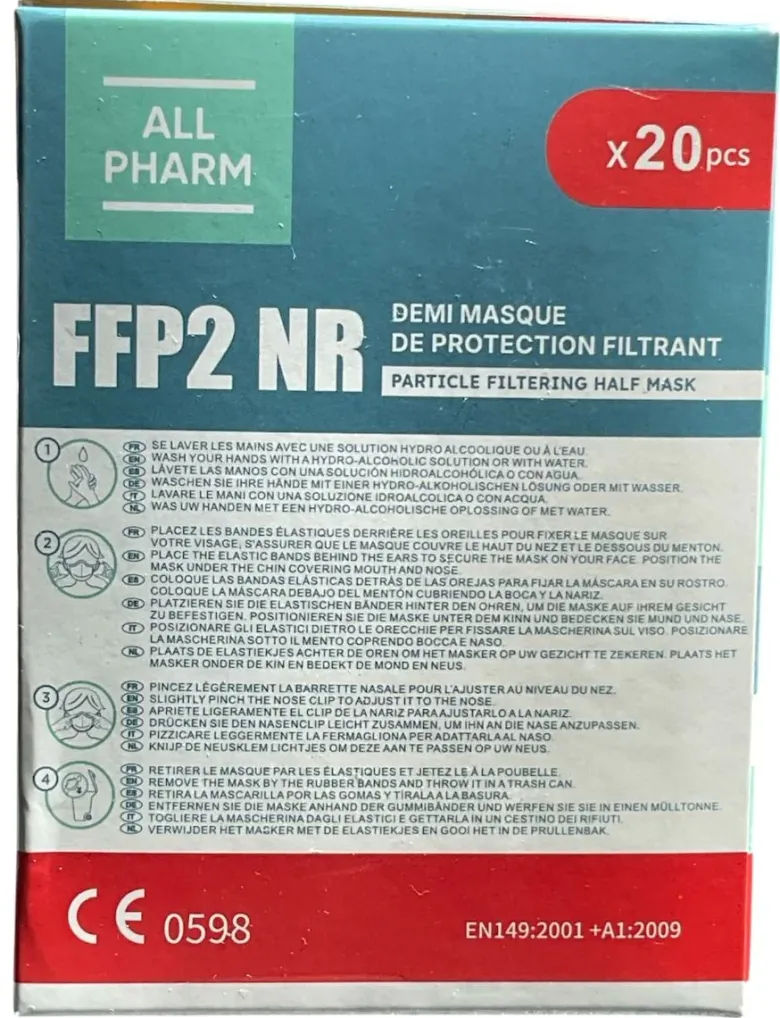 Masque FFP2 blanc All Pharm - 20 pièces