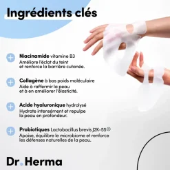 Masque hydrogel hydratation et éclat Dr Herma
