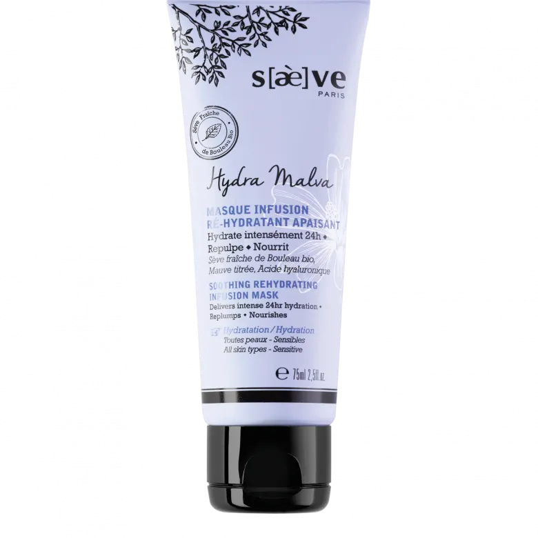 Masque infusion ré-hydratant apaisant Hydra Malva Saeve - tube de 75 ml